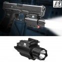 Combo lampe tactique 200 lm laser rouge