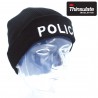 BONNET NOIR MAILLE THINSULATE BRODE POLICE
