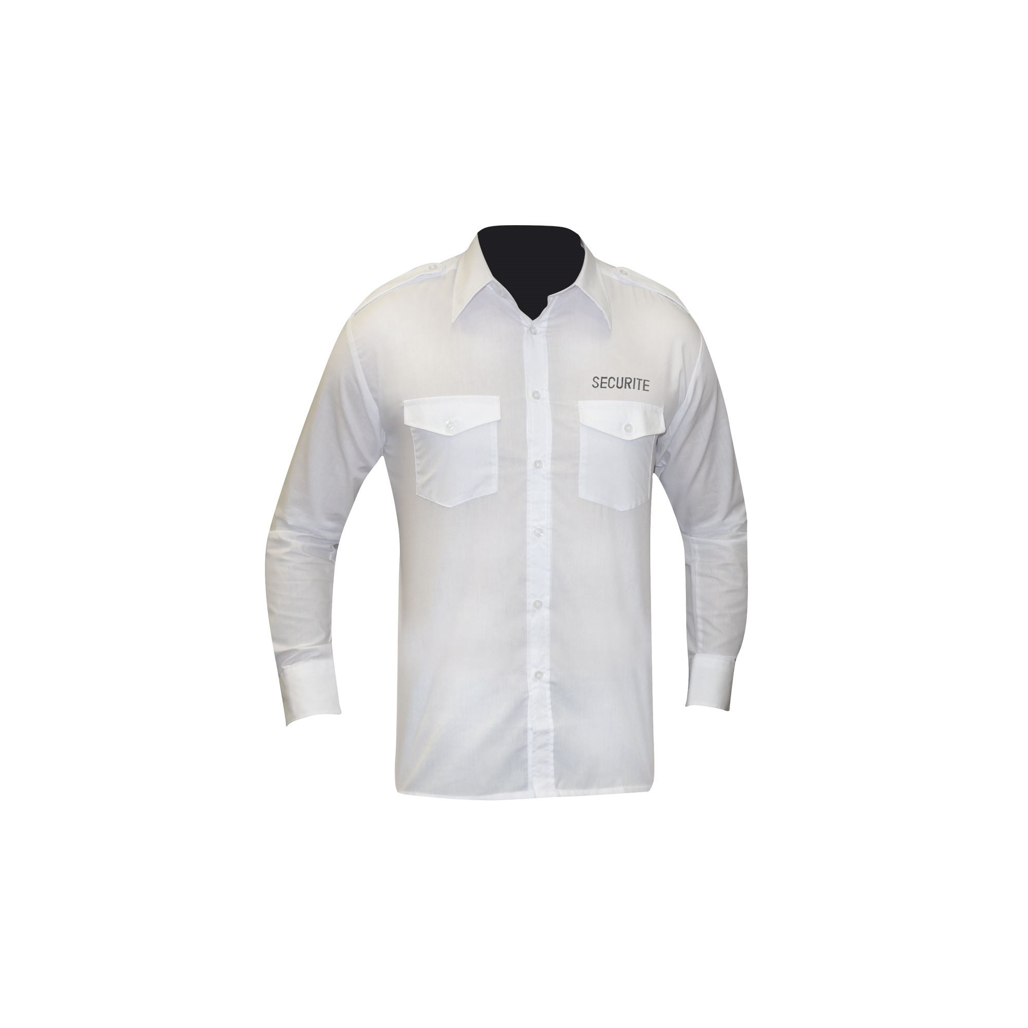 CHEMISE PILOTE BLANCHE MANCHES LONGUES BRODEE SECURITE