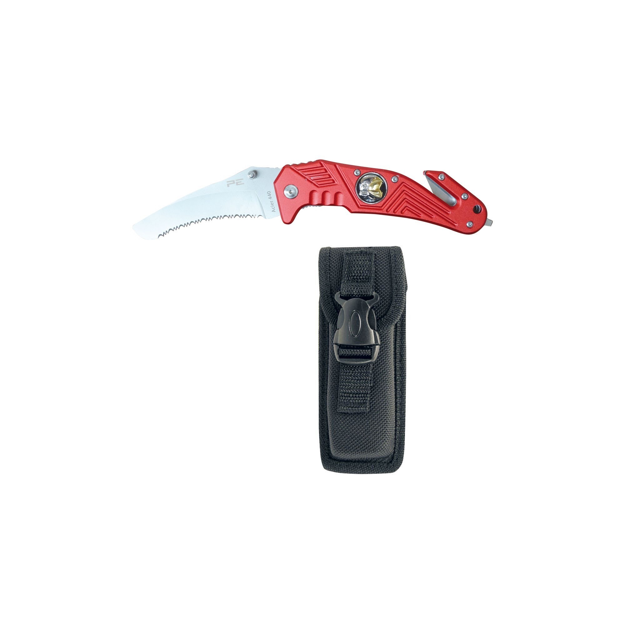 COUTEAU COUPE SANGLE BRISE VITRE MANCHE ROUGE PASTILLE SP