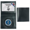 PORTE-CARTES CUIR FORMAT CB + BILLET AVEC INSIGNE GENDARMERIE