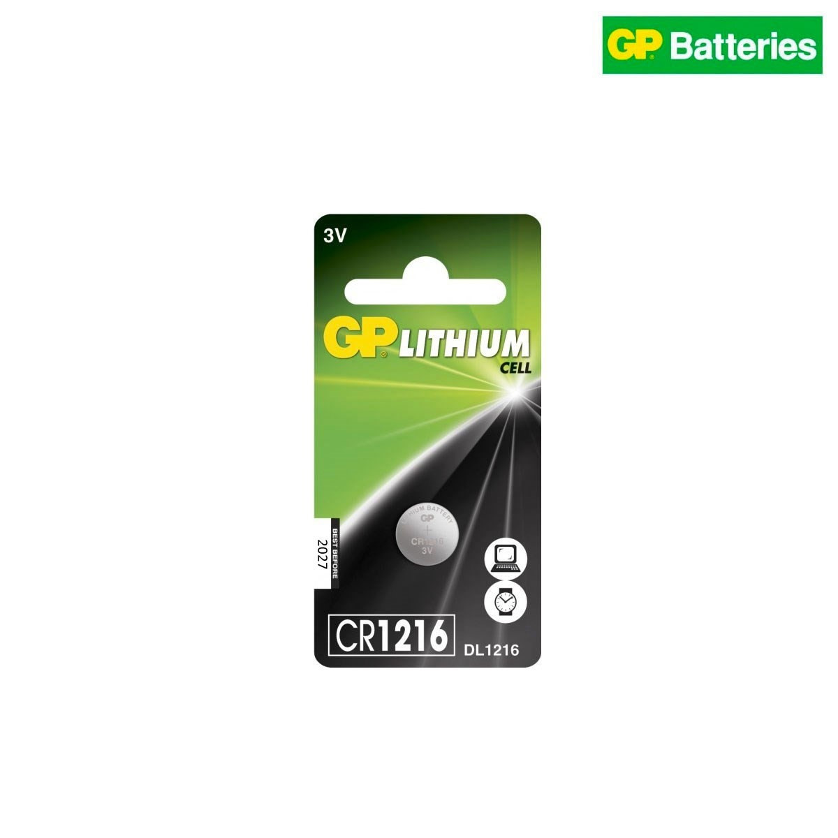 GP pile bouton, Lithium, CR1216