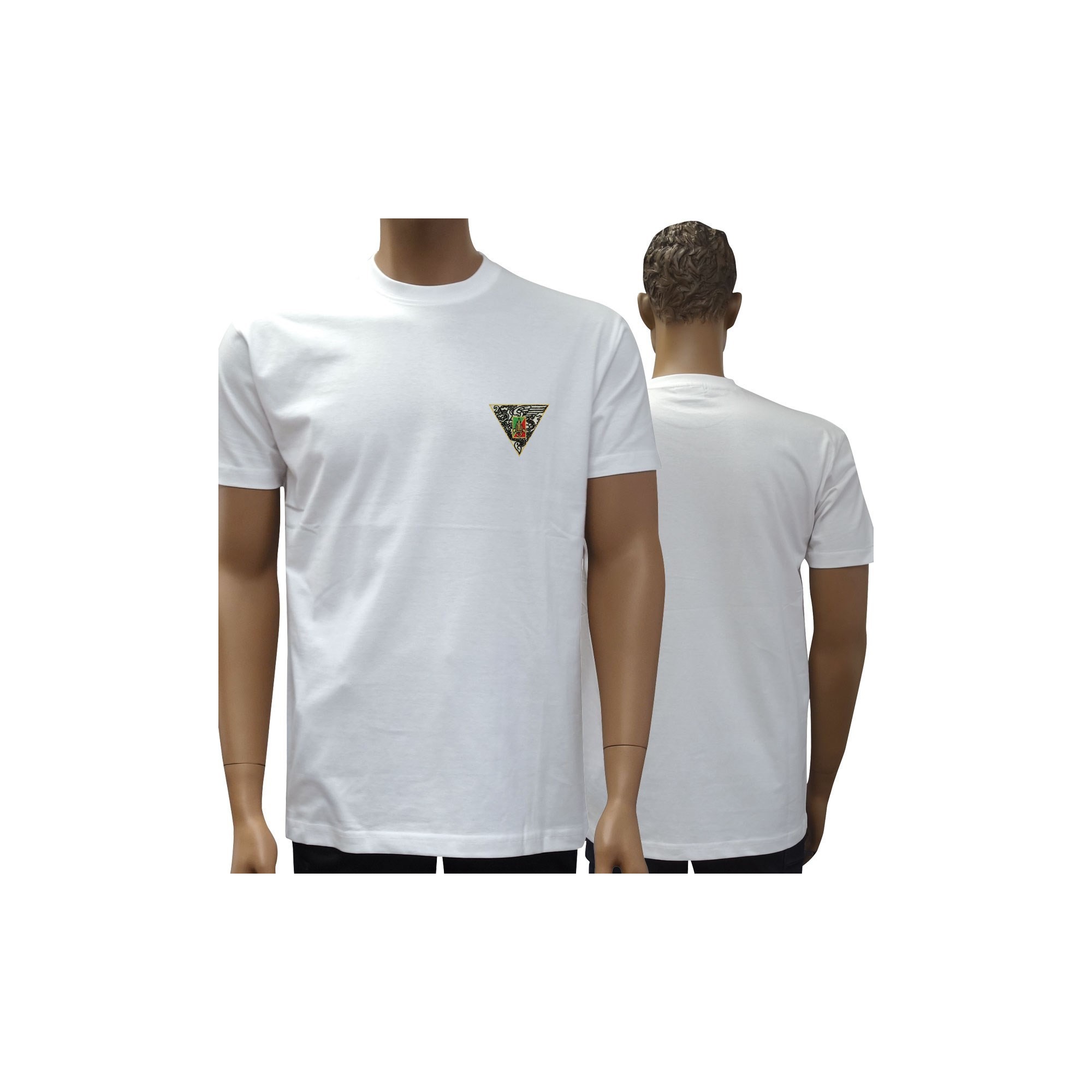 TEE SHIRT MANCHES COURTES BLANC BRODE 2 REP