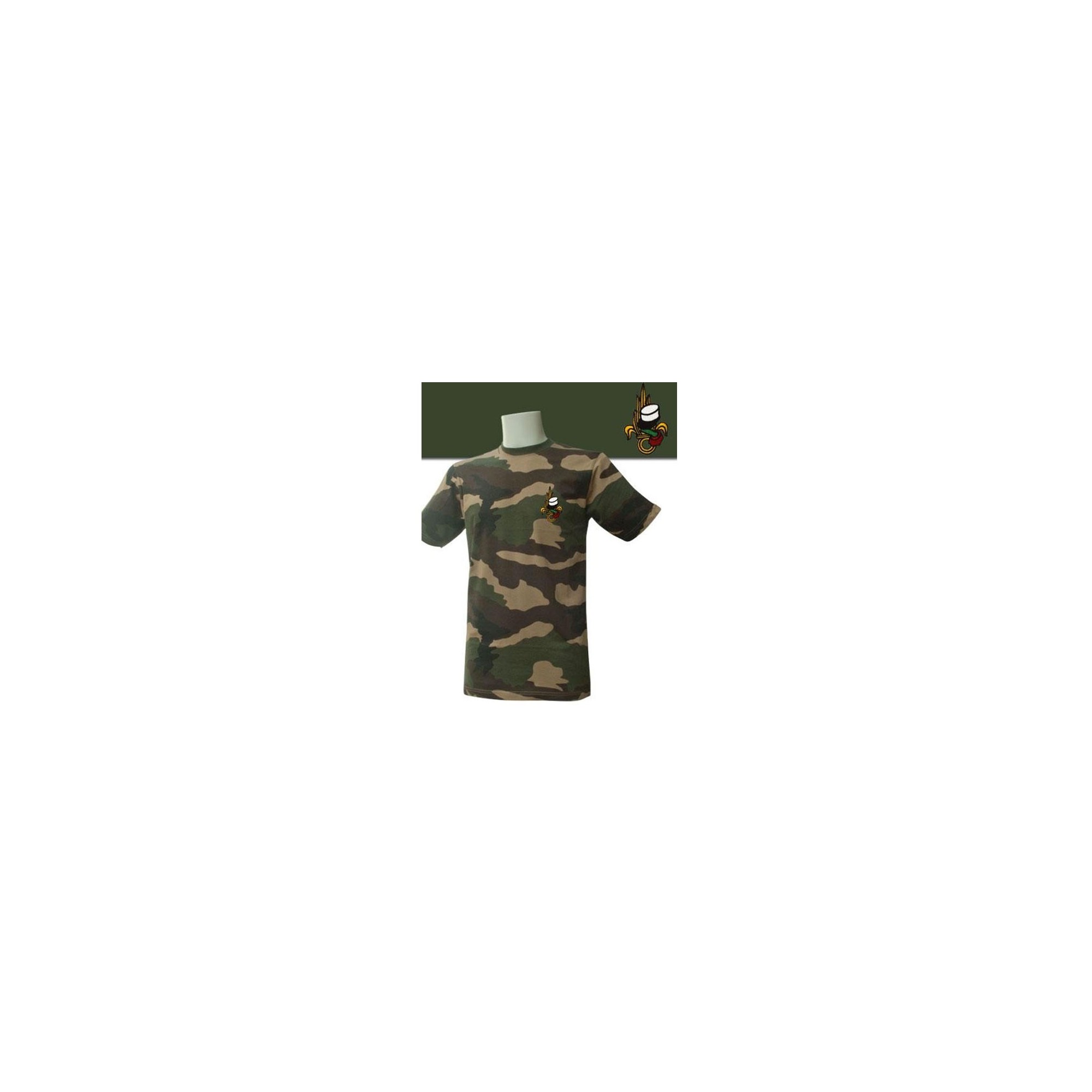 TEE SHIRT MANCHES COURTES CAMOUFLAGE BRODE LEGION