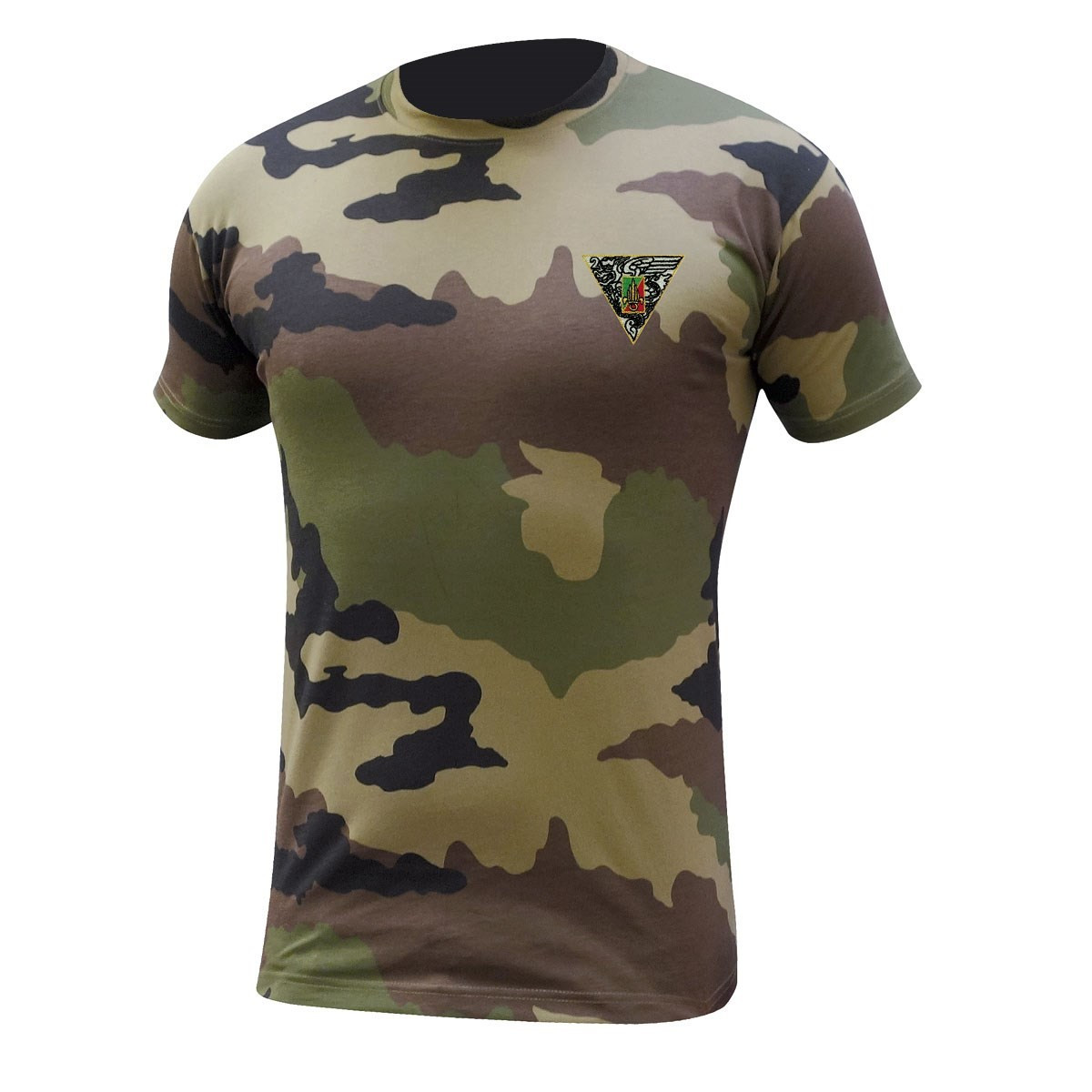 TEE SHIRT MANCHES COURTES CAMOUFLAGE BRODE 2 REP