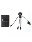 POWERPACKBIO BATTERIE EXTERNE 5000 mAh NOIRE ET CABLE MULTI CONNECTEU