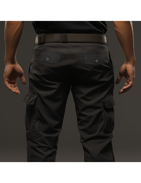 Pantalon cargo noir pour militaire