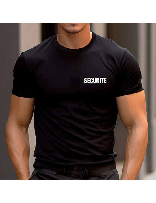 Tshirt noir imprimé sécurité