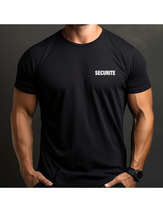 Tshirt noir imprimé Sécurité