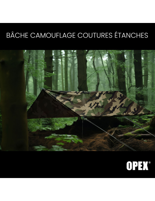 Bâche camouflage coutures étanches