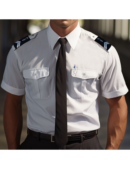 Chemise de cérémonie Gendarme blanche manches courtes