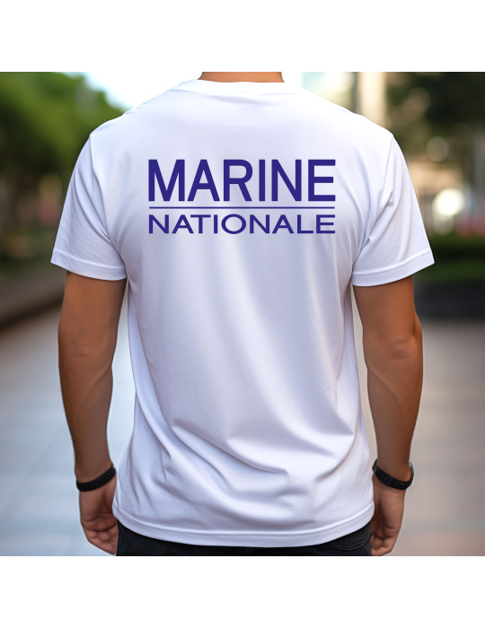 Tshirt blanc marquage Marine Nationale