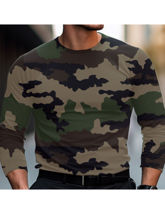 Tshirt militaire manches longues Camouflage CE