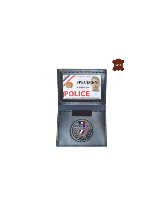 porte carte Police en cuir Format CB